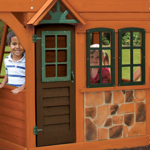 KidKraft Boulder Station Wooden Swing Set / Playset with Tube